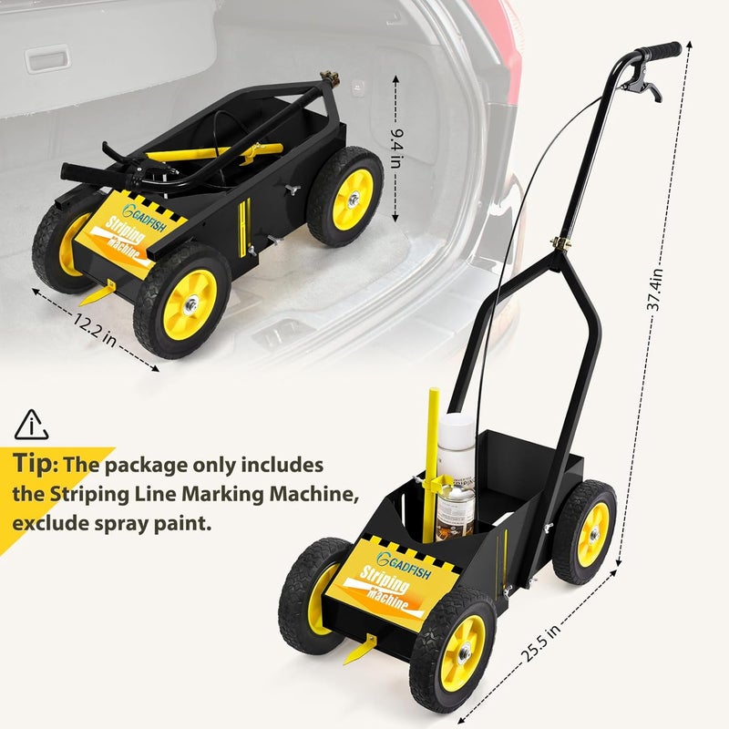 GADFISH Heavy Duty Striping Line Marking Machine, Compatible with Inverted Marking Spray Paint, Parking Lot Striping Machine for Fast and Accurate Marking, Line Striper - Black - Image 5